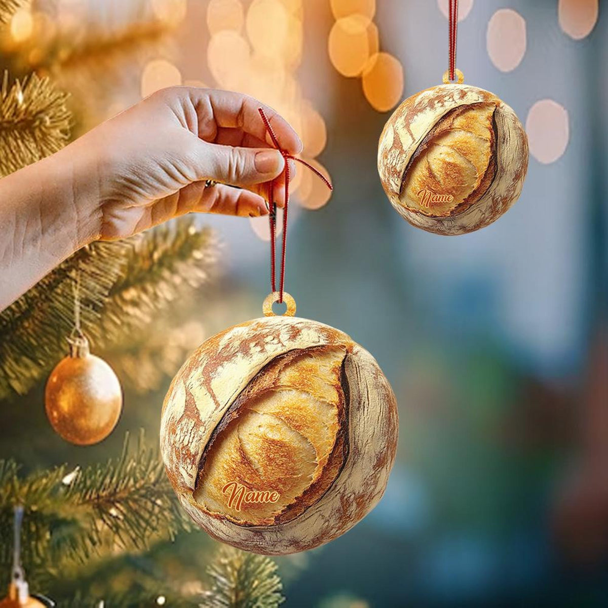 Personalized Sourdough Ornament, Sourdough Bread Christmas Ornament, Bakery Ornament Decor, Baking Ornament, Baker Ornament