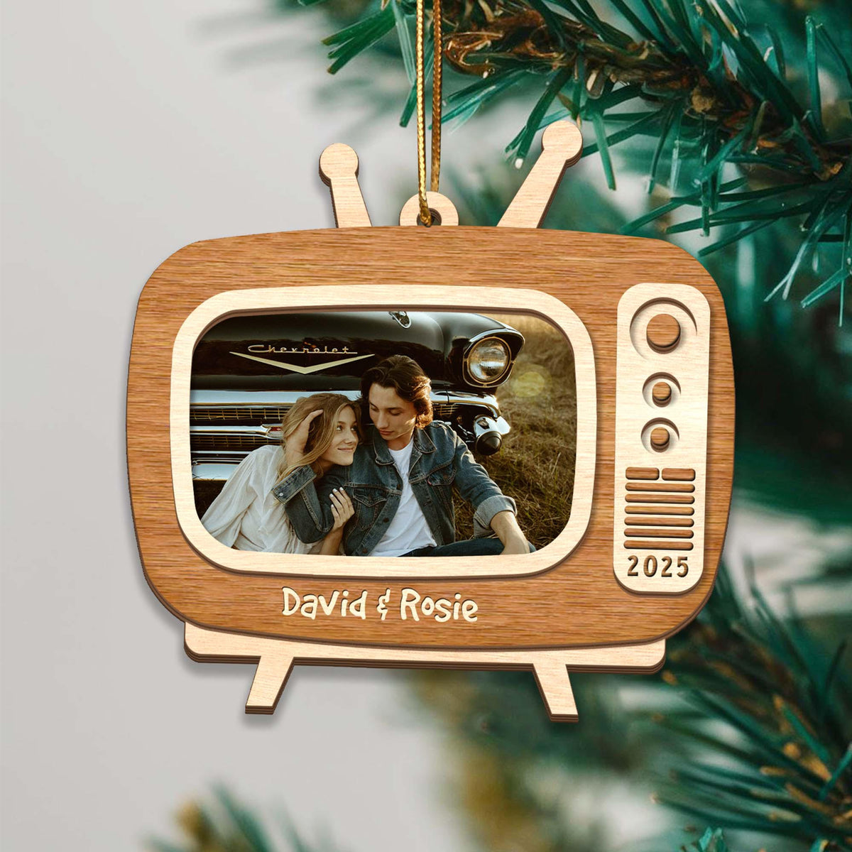 Personalized Photo Family Ornament, Family Picture Layers Wooden Ornament Christmas Keepsake Portrait Throwback 2025 Custom Photo Ornament