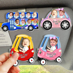 Personalized Kids Photo Visor Clip For Dad, Custom Drive Safe Daddy Sun Visor Clip, Father's Day Gift, Drive Safe Gift For Grandpa