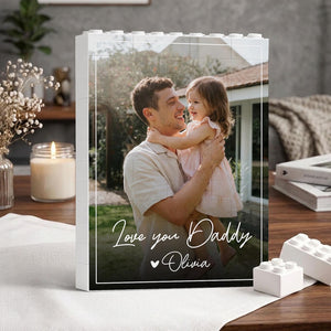 Personalized Dad Photo Building Blocks, Fathers Day Gift for Dad, Custom Photo Building Block, Bricks Puzzle Gift for Husband, New Dad Gift