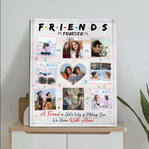 Friends Forever Photo Collage - Personalized Canvas - Gift For Bestie, BFF, Friends Birthday Gift