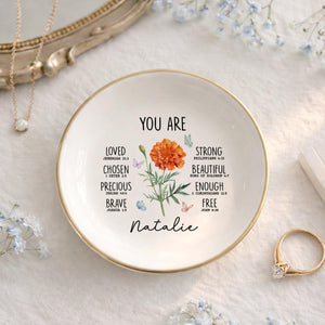 Personalized Christian Jewelry Dish | Custom Bible Verse Ring Tray | Faith Affirmation Plate | Religious Gift for Her