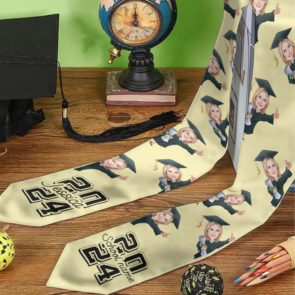 Funny Character Portrait - Personalized Graduation Sash - Graduation Gift