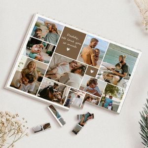 Custom Photo Collage Dad And Kids Building Blocks, Gift for Dad, Best Dad Gift, Fathers Day Picture Collage, Gift For Husband, Birthday Gift