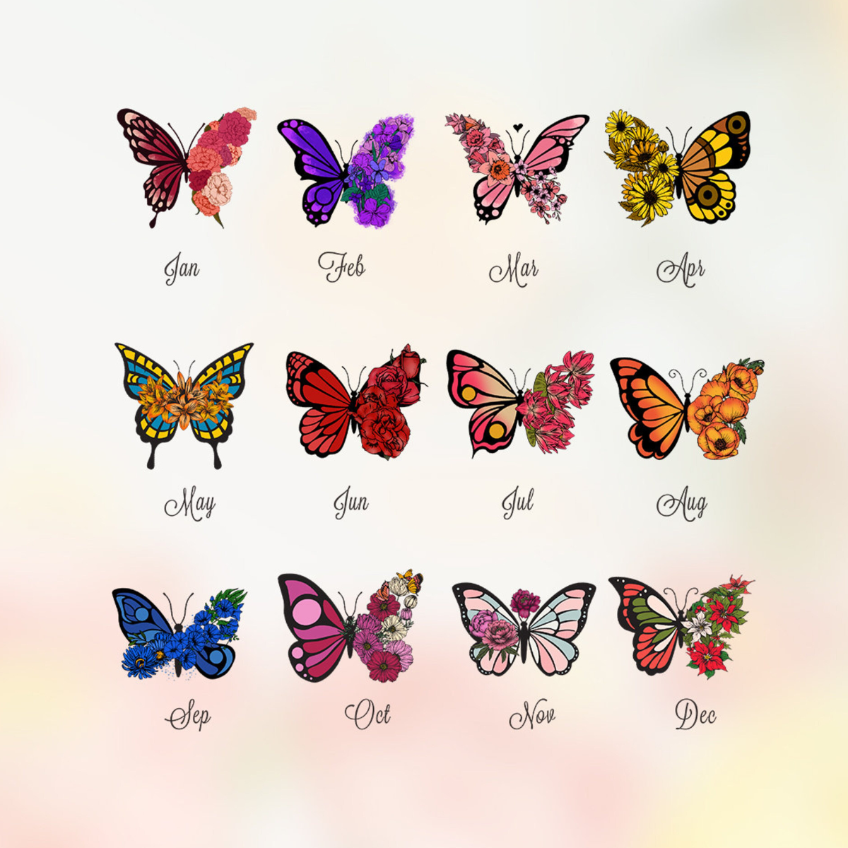 Floral Butterfly With Name - Personalized Square Jewelry Box - Gift For Her, Gift For Mom, Mother's Day, Birthday Gift