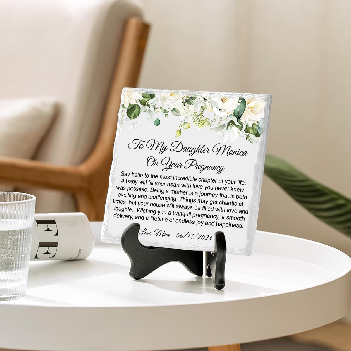 To our Daughter On Her Pregnancy - Personalized Stone - Gift For Daughter, Gift For New Mom, Mother's Day Gift