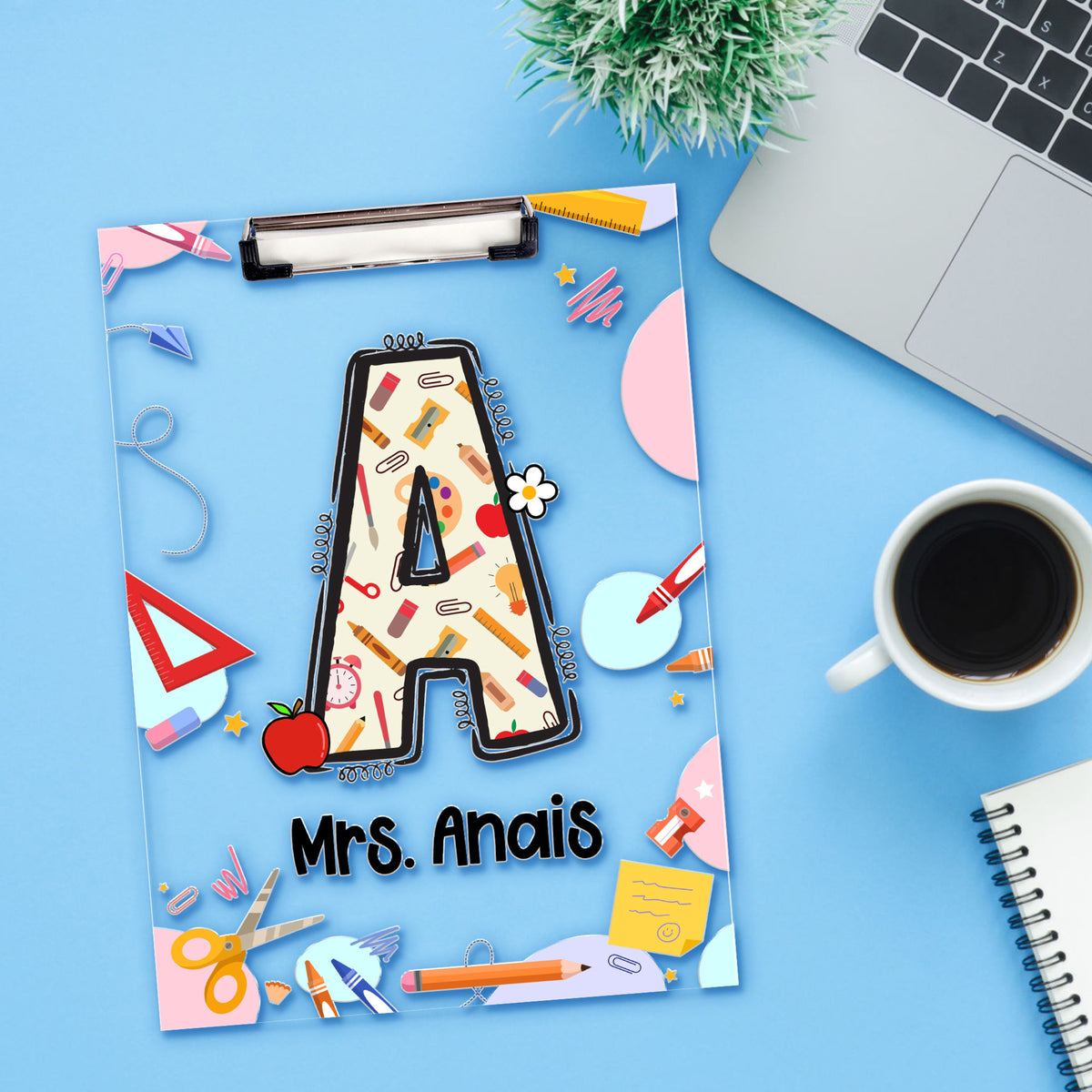 Personalized Teacher Clipboard, Custom First Letter Acrylic Clipboard For Teacher, Back To School Gift, Teacher Appreciation Gift, Teacher gift