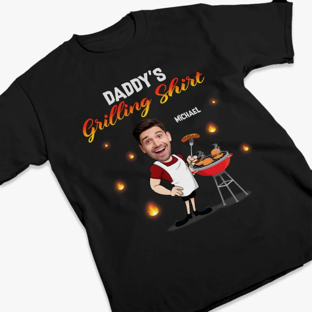 Daddy Papa's Grilling Shirt - Personalized Apparel - Gift For Dad, Papa, Birthday, Father's Day Gift