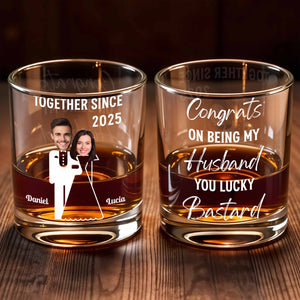 Together Since, Featuring Couple Silhouettes, Personalized Whiskey Glass, Gift For Couples