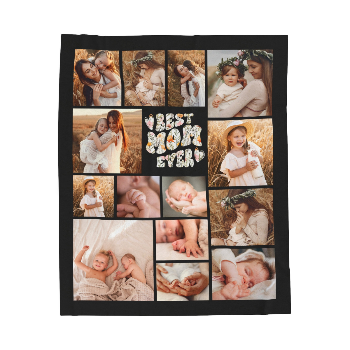 Custom Photo Blanket for Mom, Gift for Mom, Personalized Mom Photo Blanket, Mom Gift from Kids, Custom Photo Collage Floral Throw