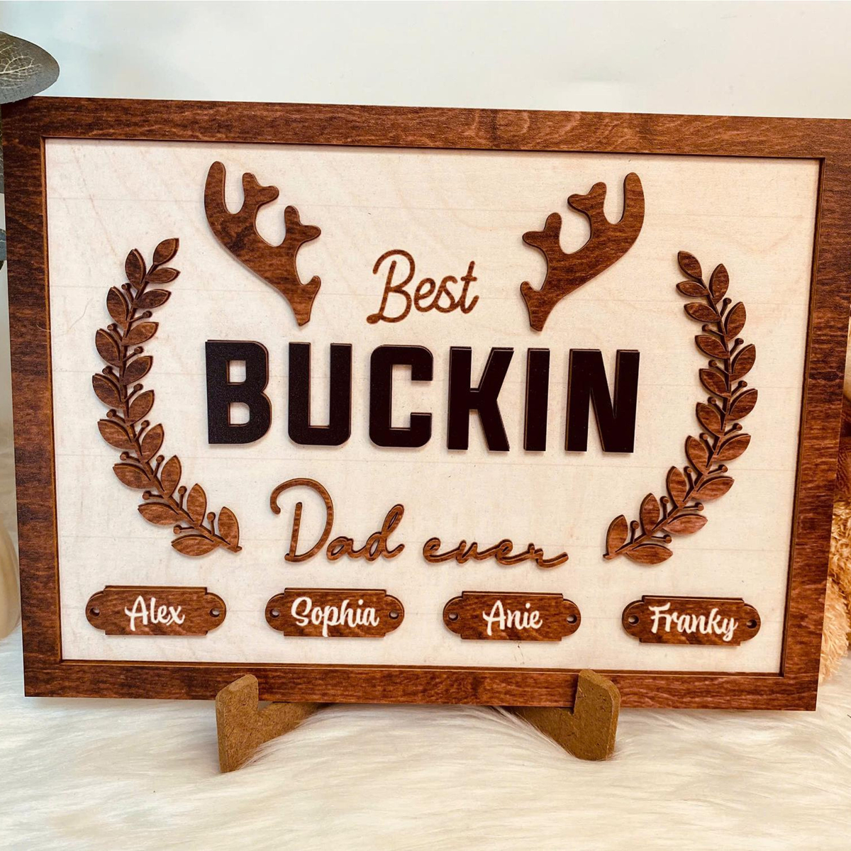 Best Buckin' Dad Ever Personalized Wooden Plaque, Dad Gift, Grandpa Gift, Father's Day Gift, Best Buckin' Grandpa Sign