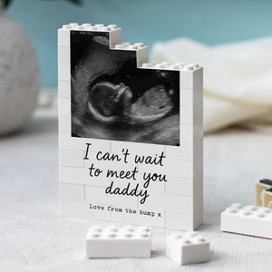 Daddy From The Bump Gift, I Cant Wait To Meet You Daddy Photo Block, New Dad Pregnancy Present, Fathers Day From Bump, Baby Scan Keepsake