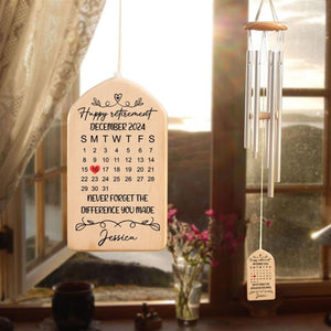 Custom Retirement Gifts for Men and Women Wind Chime, Never Forget the Difference You Made Appreciation, Gift for Coworker Keepsake