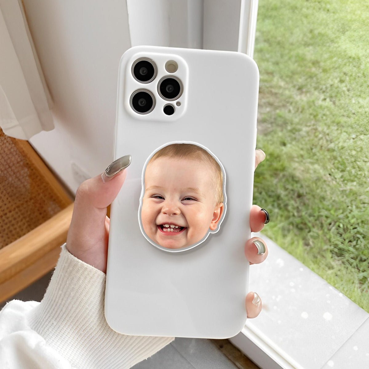 Personalized Baby Face Phone Grip Stand, Custom Funny Photo Phone Grip, Baby Photo Phone Grip Holder, Birthday Gifts, Phone Accessories
