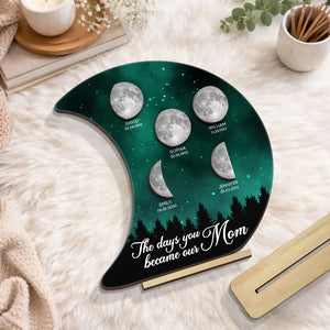 The Days You Became Our Mom Galaxy Night - Personalized 2-Layered Wooden Plaque - Heartfelt Gift For Mom, Grandma, Mother's Day Gift