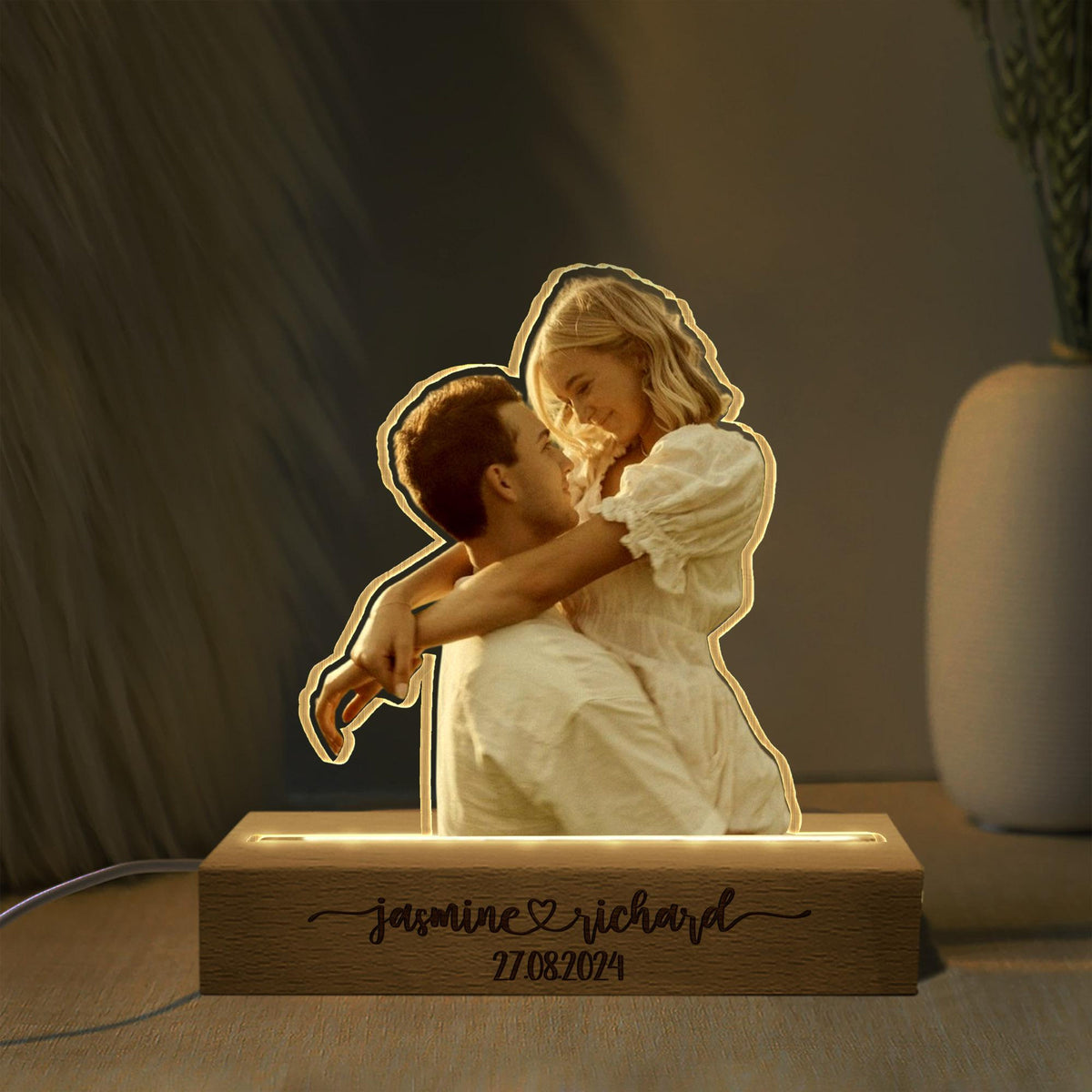 Personalized Valentines Gift For Him/Her, Couples Photo Night Light, Custom Photo Plaque Light, Birthday Gift For Boyfriend Girlfriend, Anniversary Gifts