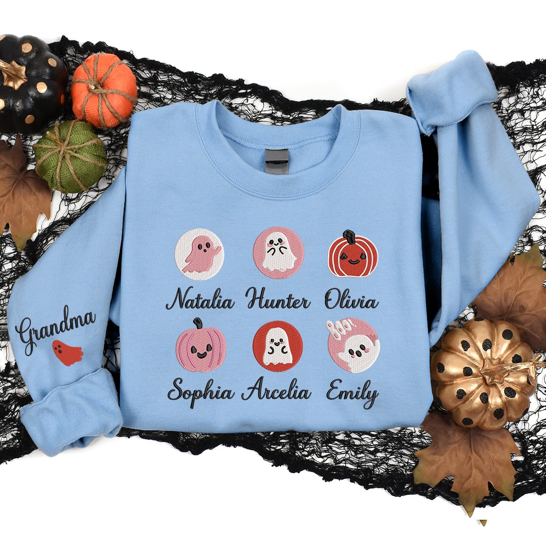 Pink Halloween Cookies Boo - Embroidered Apparel - Gift For Grandma Mom, Halloween Gift