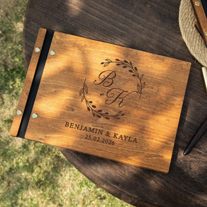 Personalized Wedding Guestbook, Elegant Wooden Wedding Guest Book, Reception Book , Photobooth Guestbook, Photo Album, Wedding Keepsake
