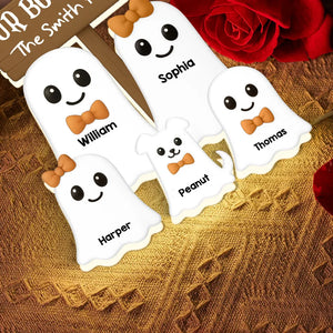 Halloween Boo Family With Kids - Personalized Acrylic Light Box - Gift For Family, Halloween Decoration