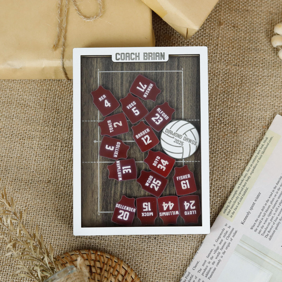 Volleyball Fridge Magnetic Photo Frame, Volleyball Shaker, Personalized Volleyball Senior Keepsake, Magnet Picture Frame for Coach Manager