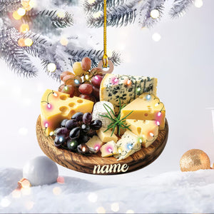 Personalized 2D Flat Cheese Board Ornament, Cheese Board Christmas Ornament, Cheese Lovers Ornament, Cheese Ornament Decor