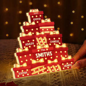 Christmas Family Gifts Box - Personalized Light Box - Gift For Family, Christmas Home Decoration