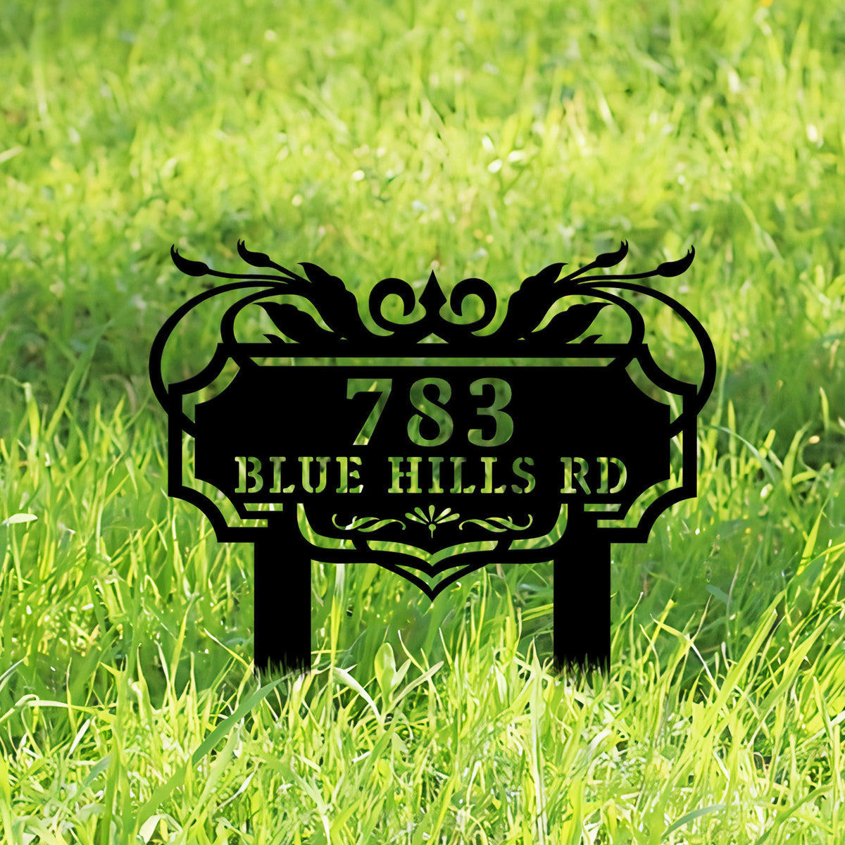 Custom Modern Address Sign, Metal House Number Sign, Metal Address Sign, Stake Address Sign, Outdoor Sign, Garden Art, Garden Decor