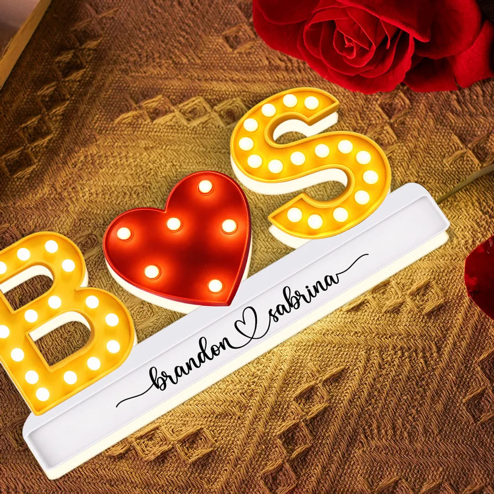Eternal Love Couple Initials - Personalized Acrylic Light Box - Heartfelt Valentine's Day Gift, Anniversary Gift For Couple