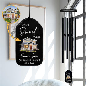 Personalized Home Sweet Home Wind Chime, Housewarming Wind Chime, Housewarming Gifts, New Home Gifts, Custom House Photo, Unique Gift