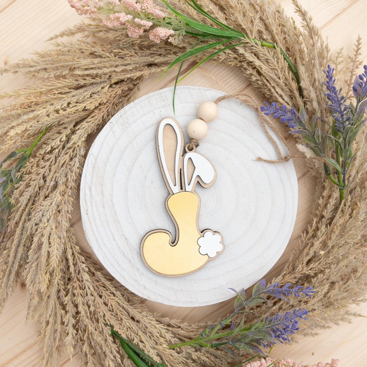 Personalized Bunny Letter Easter Basket Tag, Custom Wood Name Tag, Gift For Kid, Gift For Baby