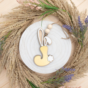 Personalized Bunny Letter Easter Basket Tag, Custom Wood Name Tag, Gift For Kid, Gift For Baby