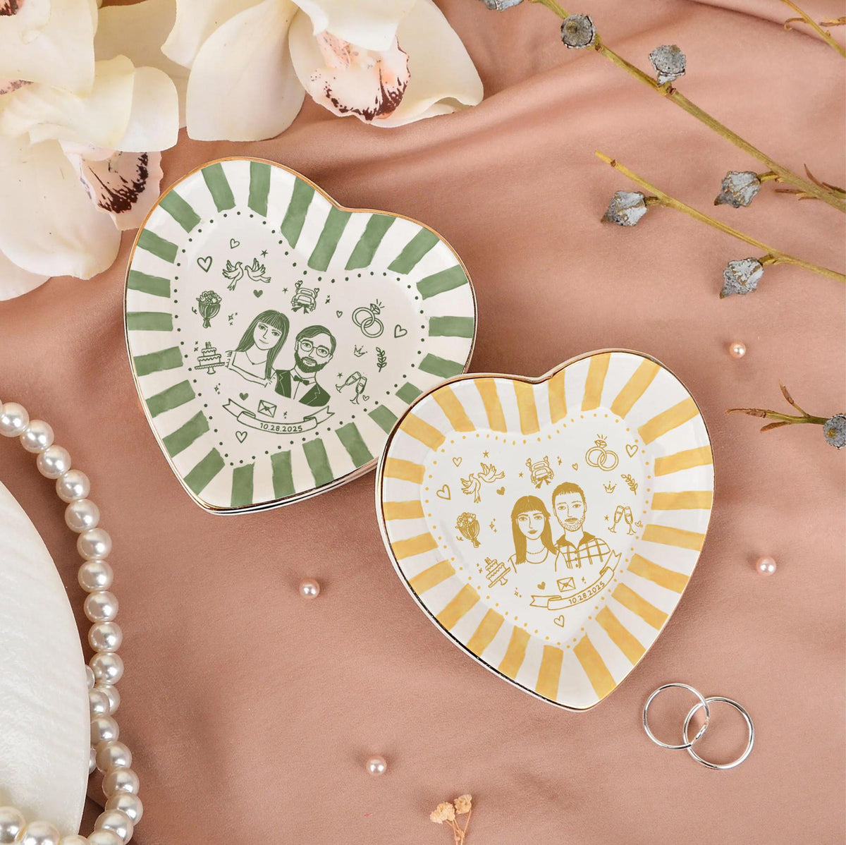 Custom Engagement Ring Dish, Personalized Engagement Gift for Bride, Engaged Jewelry Dish for Her, Custom Wedding Jewelry Tray