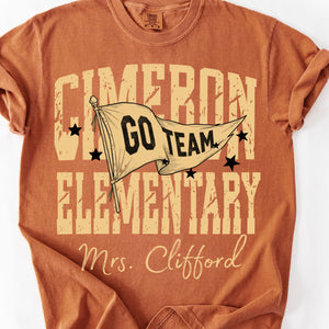Comfort Colors Custom School Name Shirts, School Mascot Pennant Flag, Back To School Shirt