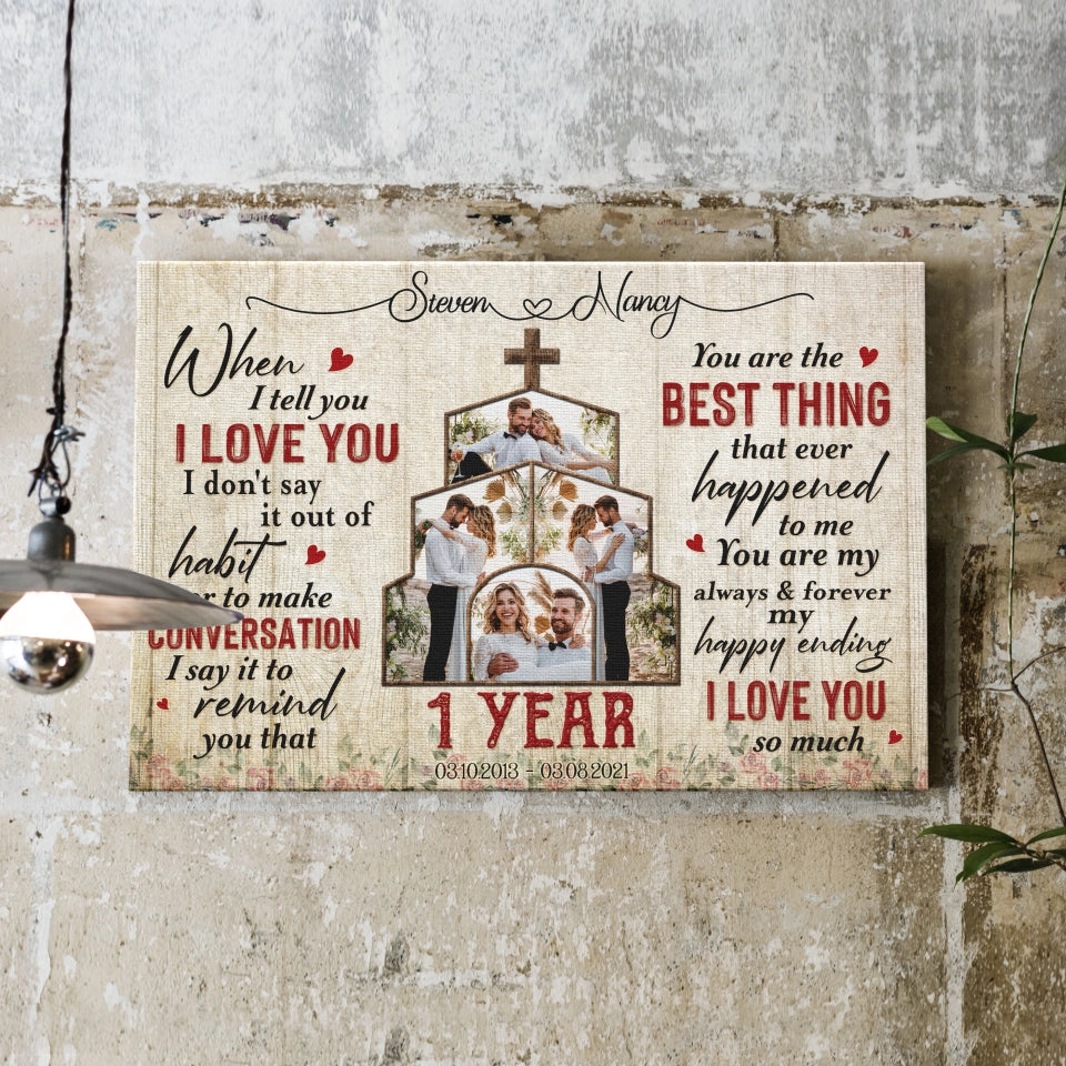 You Are The Best Thing That Ever Happened To Me, Happy Wedding Anniversary Gifts, Marriage Gifts, Personalized Canvas For Couple