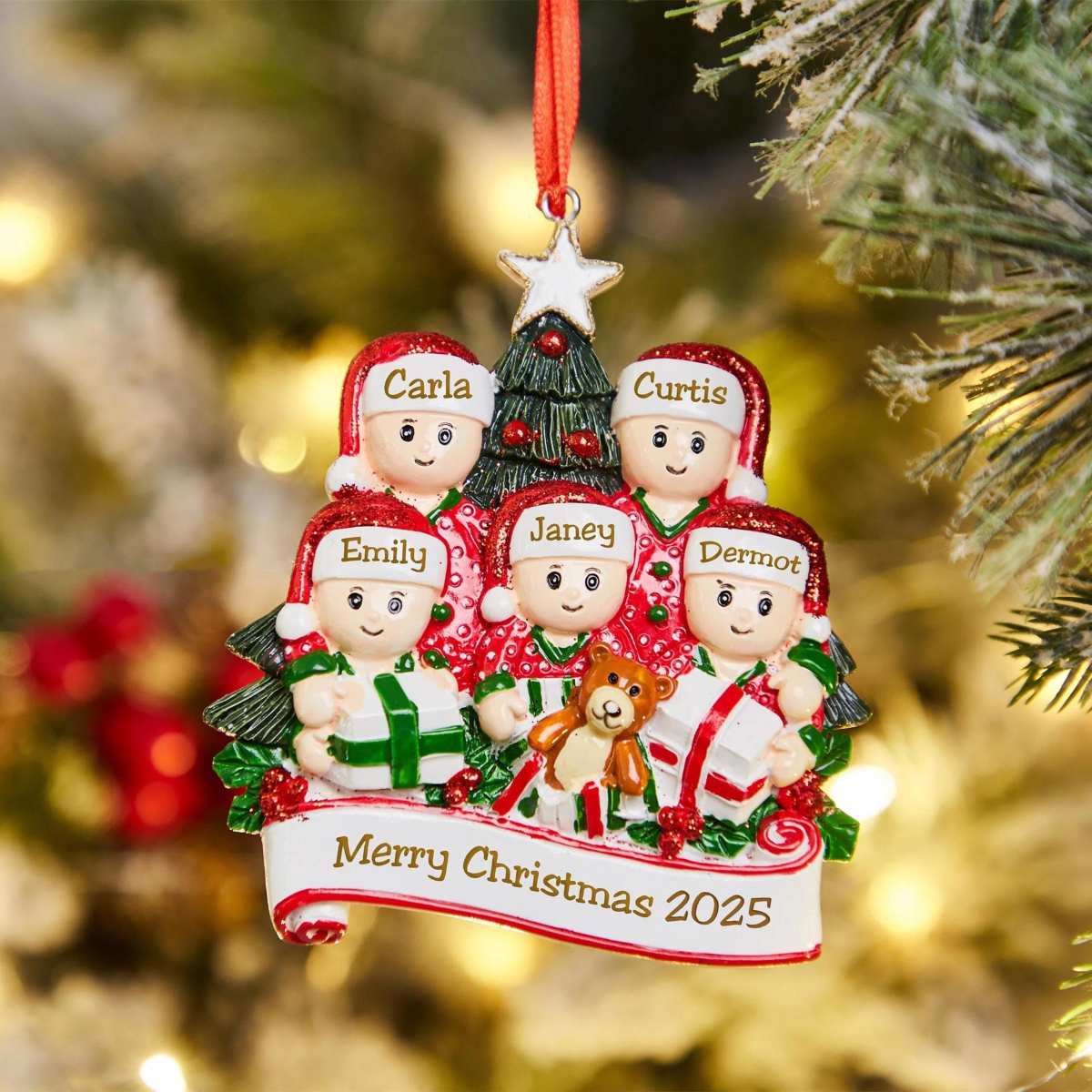 2025 Christmas Ornament With Family Member Name, Personalized Family Ornament, Family Keepsake, Xmas Tree Decor