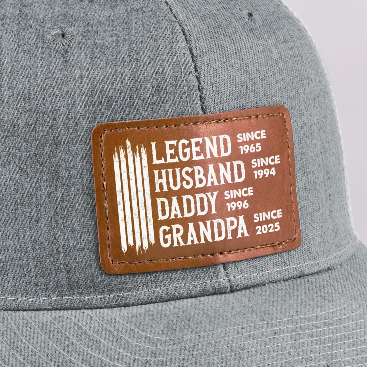 Legend Husband Daddy Papa Custom Year - Personalized Leather Label Net Hat - Gift For Dad, Grandpa, Father's Day Gift