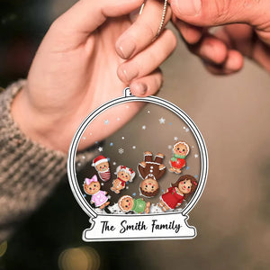 Gingerbread Cookies Family - Personalized 4D Shaker Ornament - Christmas Gift For Family