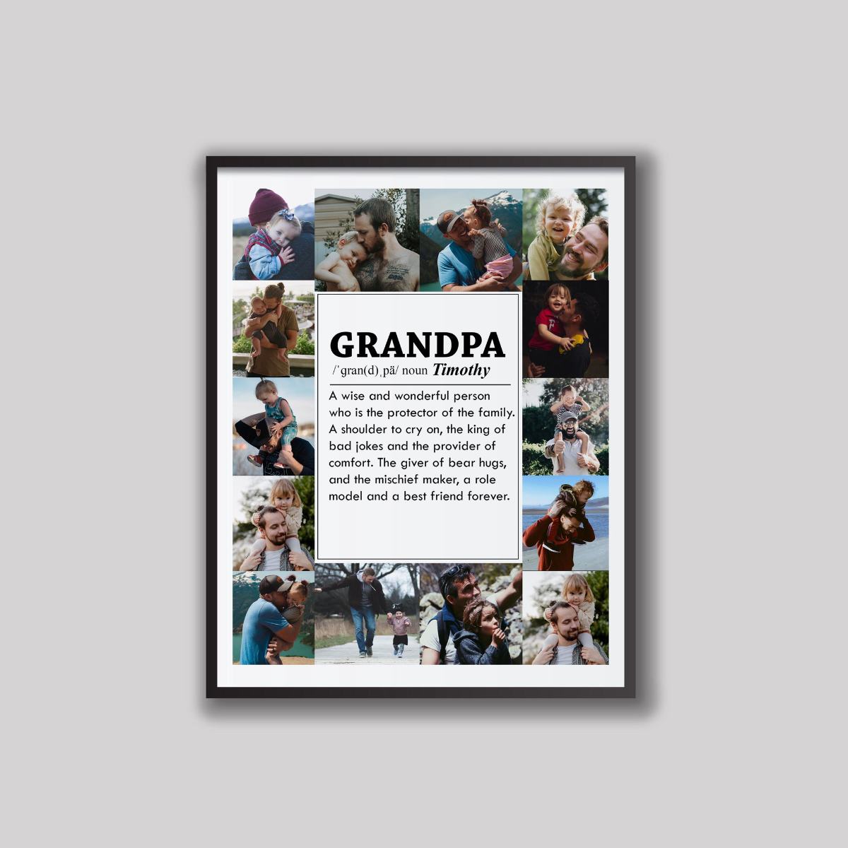 Grandpa Photo Collage, Personalized Grandpa, Gramps Photo Prints, Gramps Photo Collage, Fathers Gift, Gifts for Him, Gift Idea for Grandpa