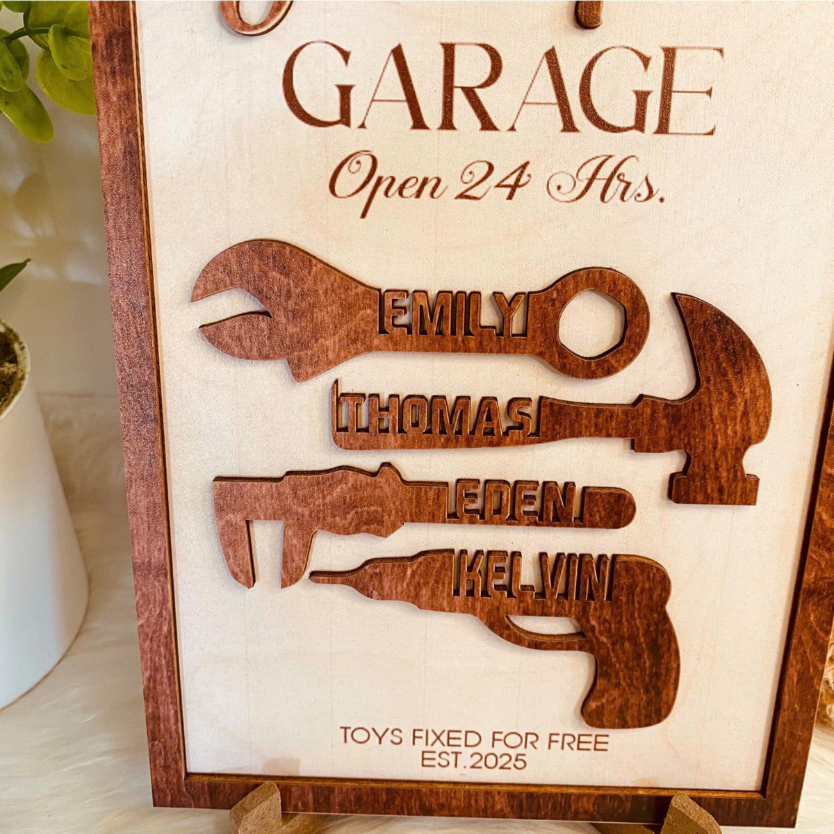 Personalized Mechanic Dad Sign With Kids Names, Custom Handyman Dad Gift, Father's Day 2025 Gift, Best Dad Gift, Mechanic Dad Gift