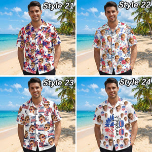 Custom Face Hawaiian Shirt: American Flag 250th Anniversary Shirt, Independence Day Gift