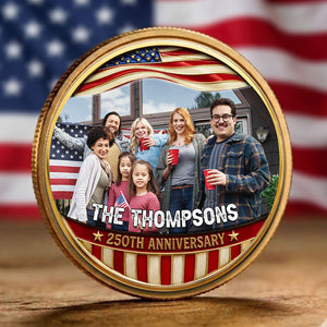 America 250 Legacy Family - Personalized Commemorative Keepsake Coin - Patriotic Gift, 4th Of July Gift For Family