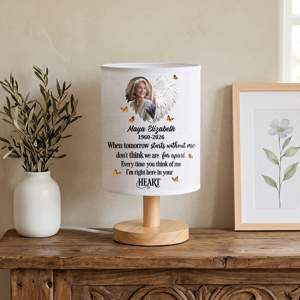 When You Miss Me Have No Fear Memorial Personalized Fabric Lamp