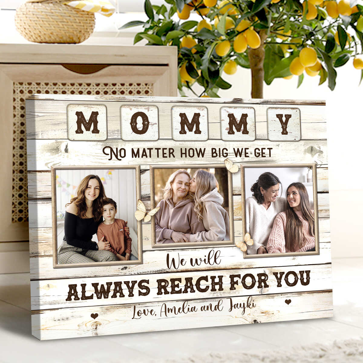 Mommy Custom Window Photo Collage - Personalized Canvas - Gift For Mom, Mother's Day, Birthday Gift