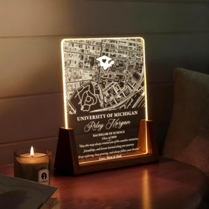 Personalized College Map Graduation Lamp Custom Class of 2026 Gift, Unique Gifts for Graduate