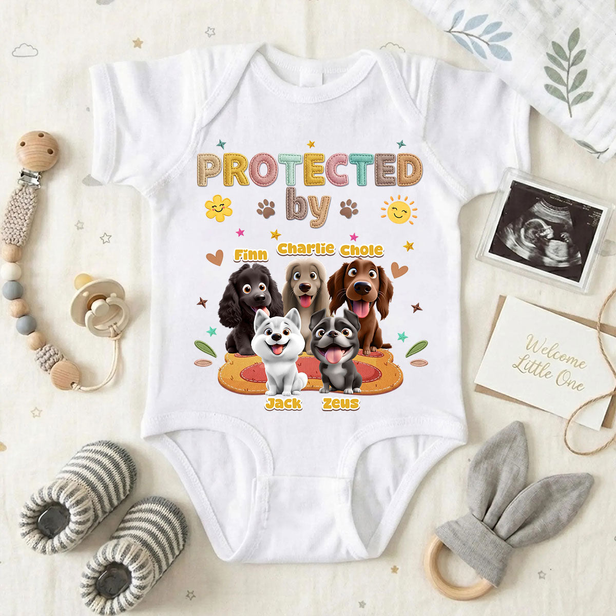 Protected By Dog - Personalized Custom Baby Onesie 7_cedfe501-10aa-4769-b34c-445f524f0dd4.jpg