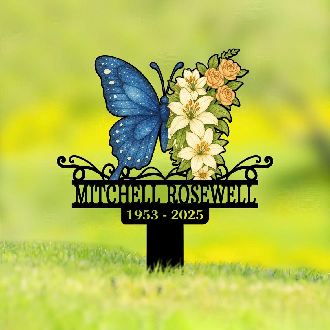 Personalized Butterfly Memorial Plaque Stake, Loss of Mom Grandma Butterfly Garden Sign, Mother's Day In Loving Memory Gift, Cemetery Stake
