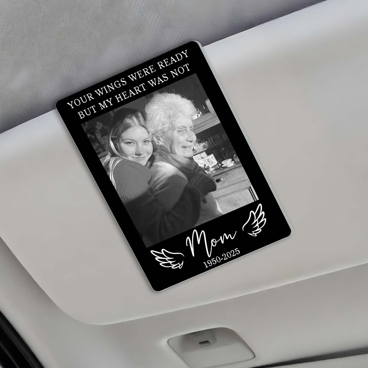 Personalized Dad Memorial Photo Car Visor Clip, Loss Of Dad Papa Gift, Guardian Angel Keepsake Gift, Sympathy Gift For Loss Of Loved Ones