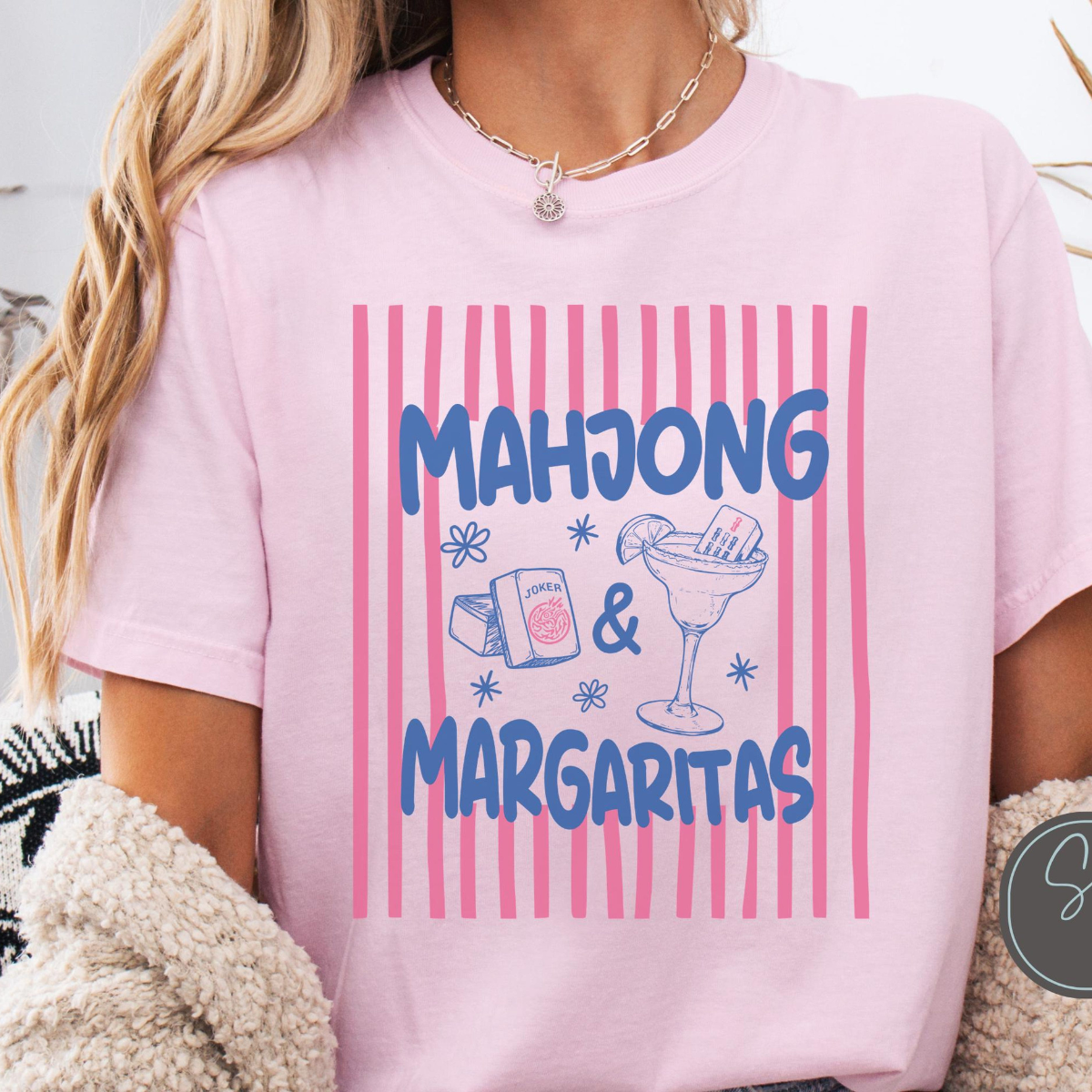 Personalized Mahjong Shirt, Funny Mah jong Player Tee, Custom Striped Mahj Saying, Girls Game Night Gift, Mahjong Hostess Gift
