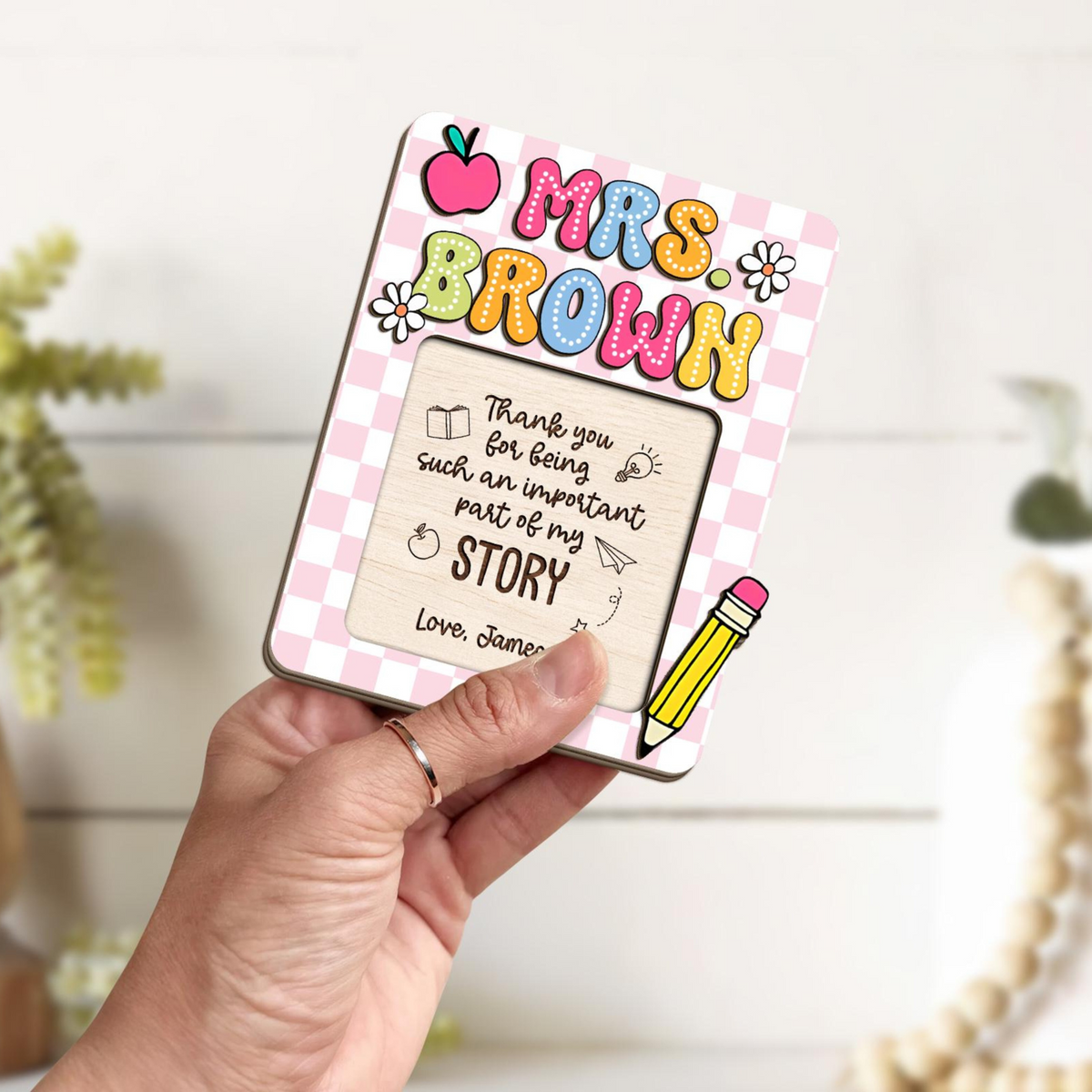 Personalized Teacher Gifts, Teacher Sticky Note Holder, Teacher Appreciation Gifts, Teacher Notepad Holder, Thank You Teacher Gifts Idea