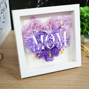 Mom We Love You Butterflies - Custom Flower Frame Box - Gift For Mom, Mother's Day